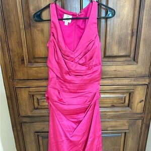 Suzi Chin for Maggy Boutique Vibrant Pink Midi Dress